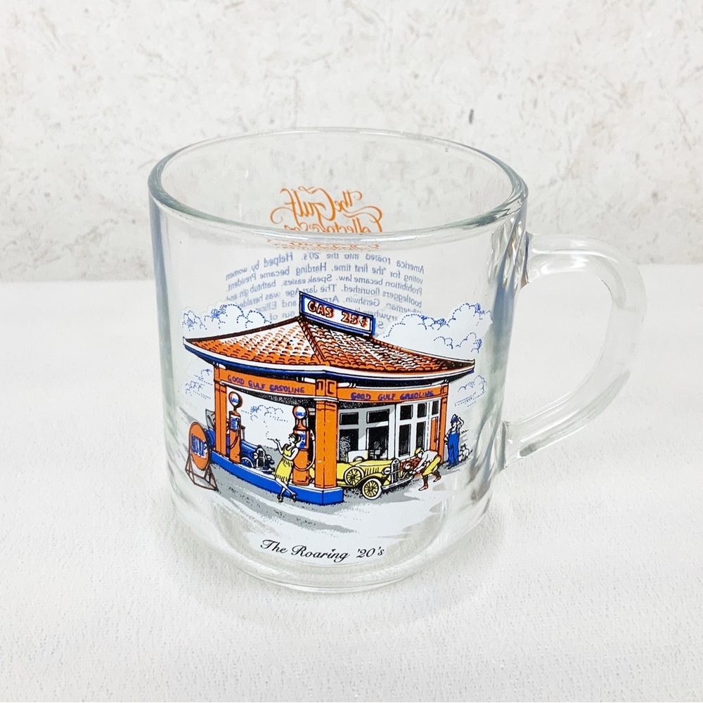 Luminarc Gulf Oil Collectors Series Roaring 20’s Gas Station Glass Cup